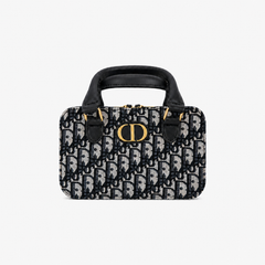 Vintage Black Canvas Crossbody Bag