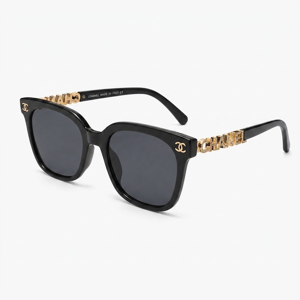 Fashion Black with Gold Detai Sunglasses