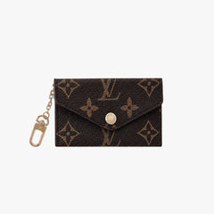 Monogram Leather Keychain Card Holder