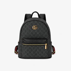 Black Denim Pattern Backpack