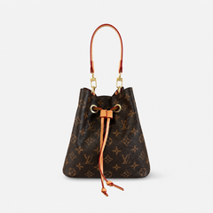Leather Monogram Bucket Bag