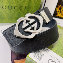 Polished Buckle Leather Belt