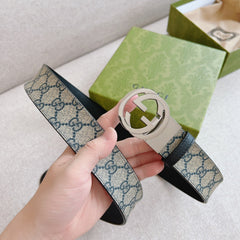 Blue Monogram Leather Belt