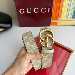 Beige GG Monogram Belt