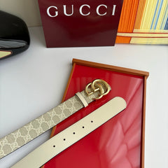 Beige GG Monogram Belt