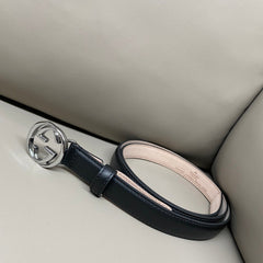 Refined Black Dress Belt