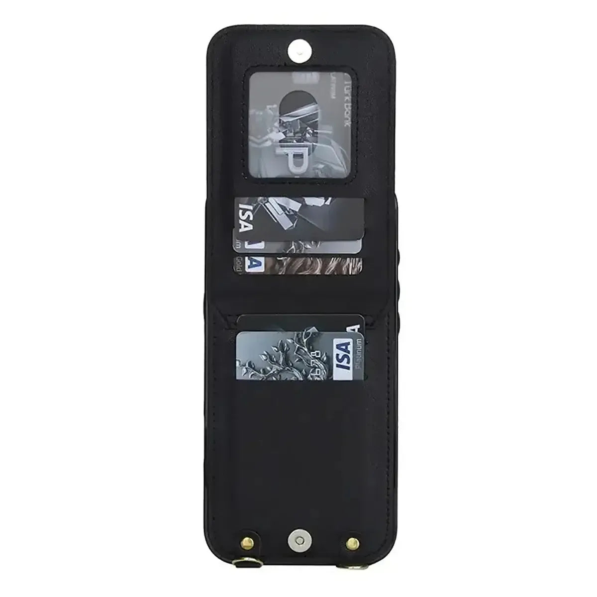 Black iPhone Case with Card Holder and Lanyard - OK260014