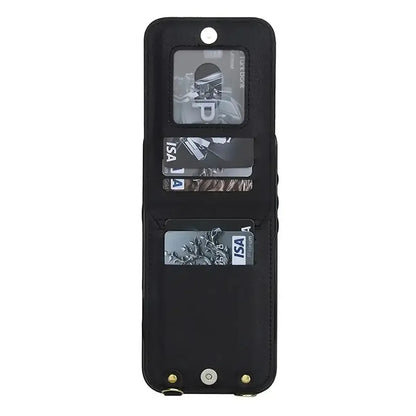 Black iPhone Case with Card Holder and Lanyard - OK260014