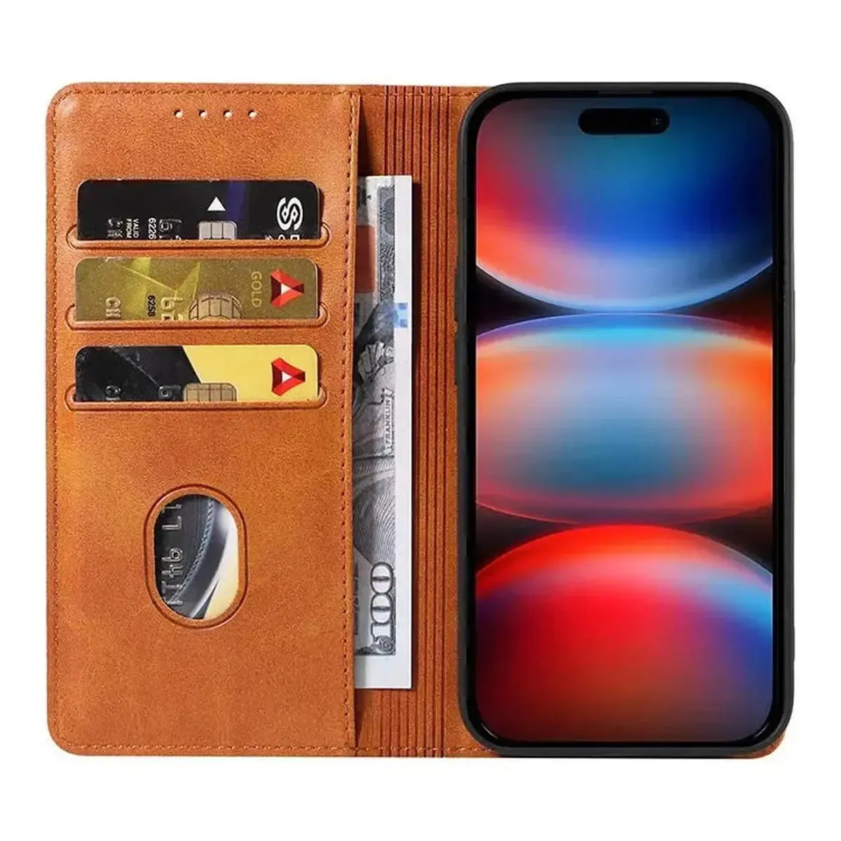 Brown iPhone Case with Folding Wallet - OK260017