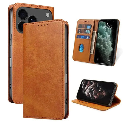 Brown iPhone Case with Folding Wallet - OK260017