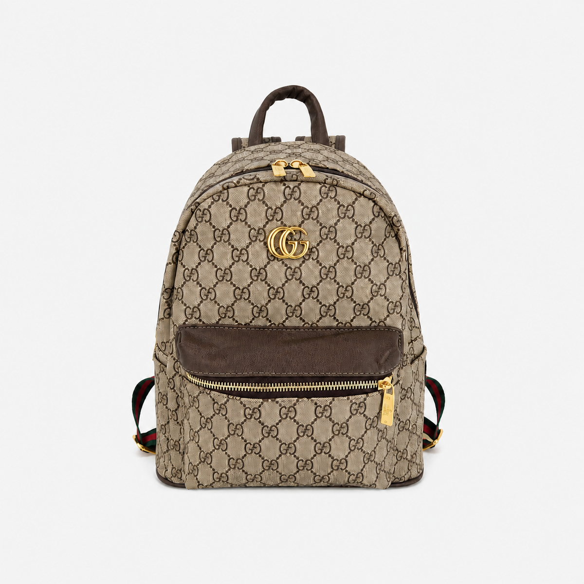 Brown  Canvas Monogram Casual Backpack