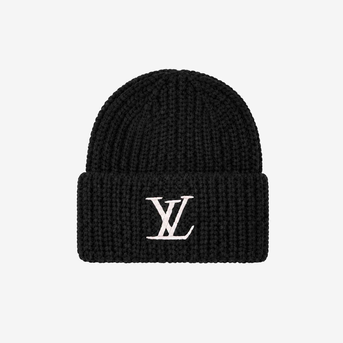 Black Ribbed Knit Beanie