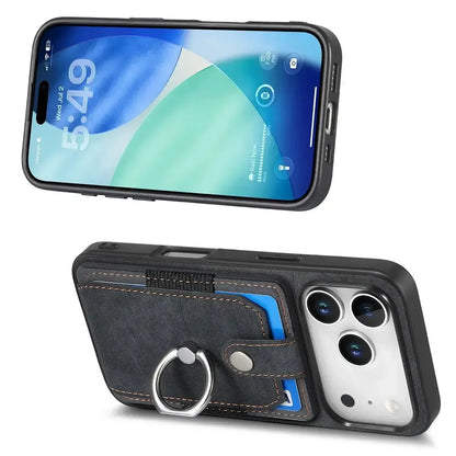 Black iPhone Case with Magnetic Card Holder - OK26003