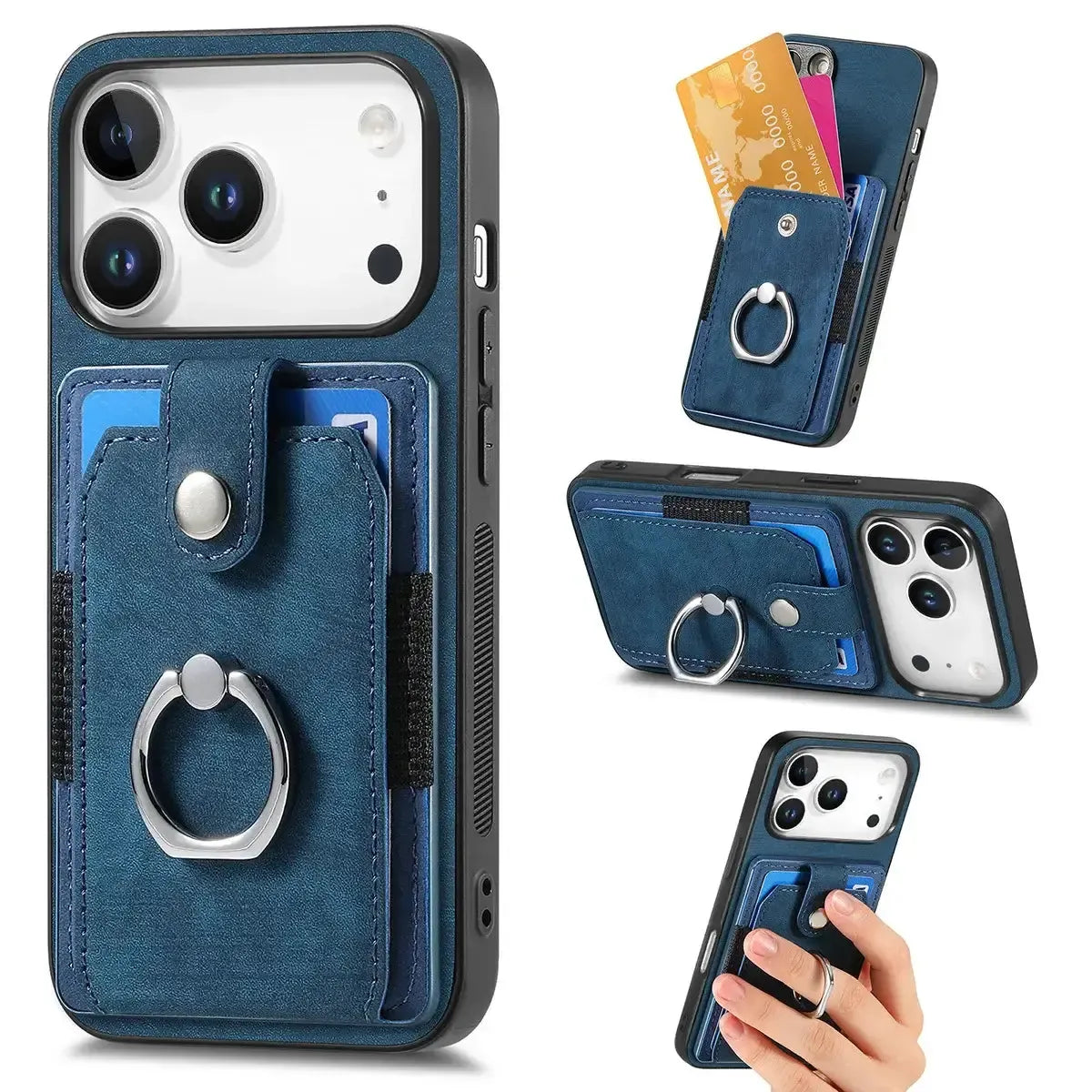 Black iPhone Case with Magnetic Card Holder - OK26003