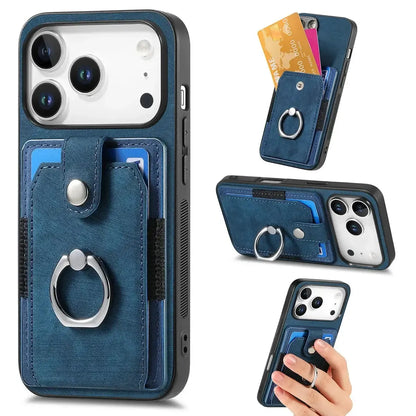 Black iPhone Case with Magnetic Card Holder - OK26003