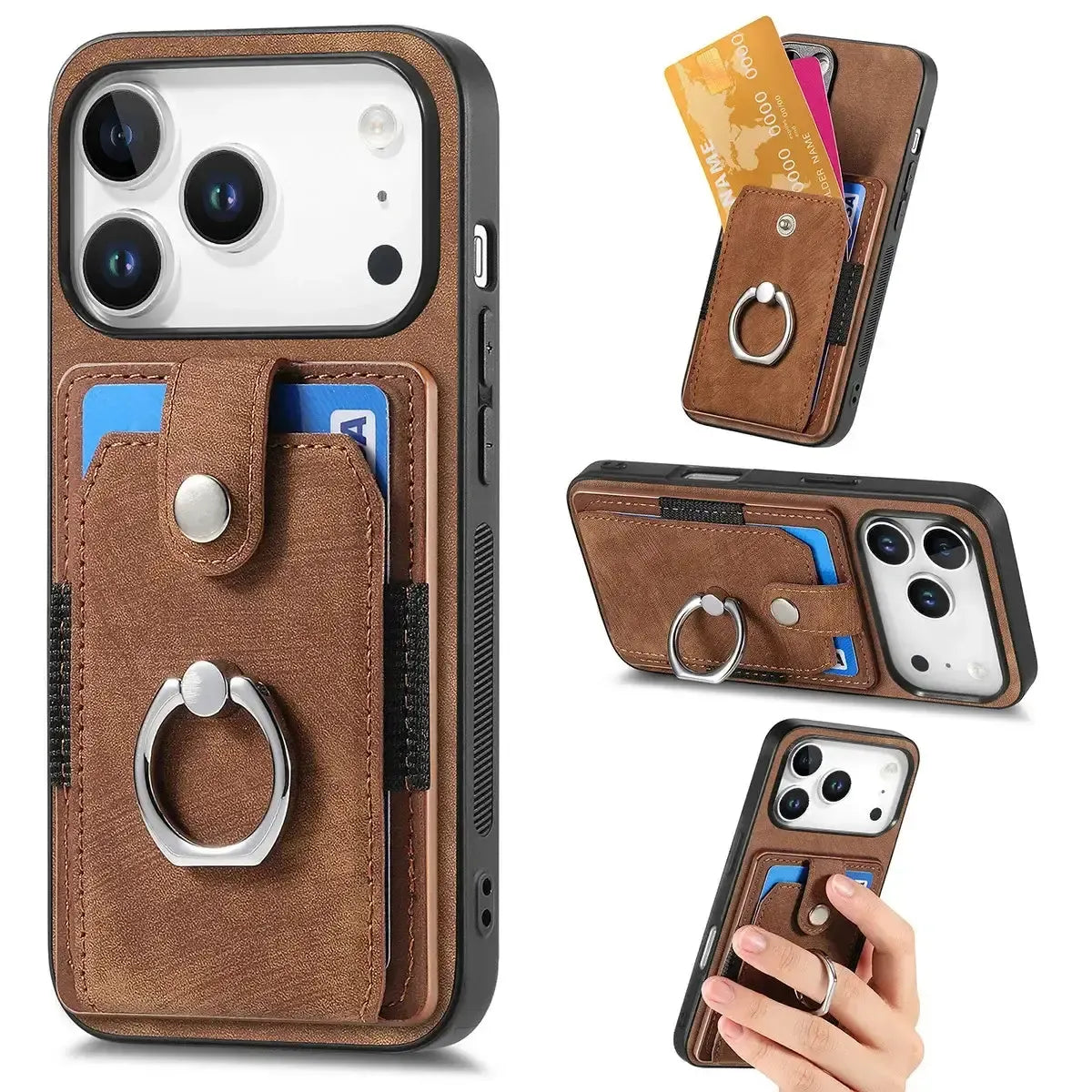 Black iPhone Case with Magnetic Card Holder - OK26003