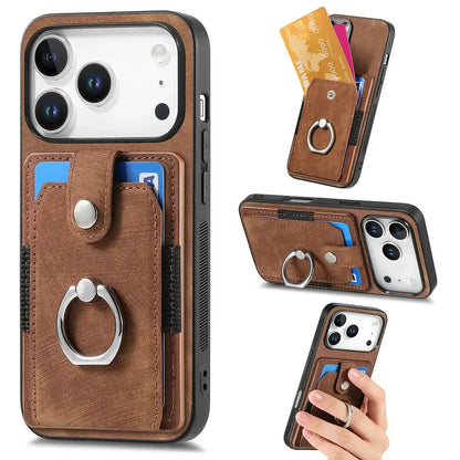 Black iPhone Case with Magnetic Card Holder - OK26003
