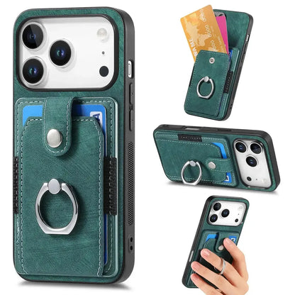 Black iPhone Case with Magnetic Card Holder - OK26003
