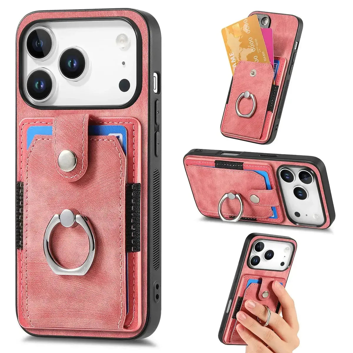 Black iPhone Case with Magnetic Card Holder - OK26003