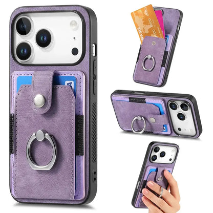 Black iPhone Case with Magnetic Card Holder - OK26003