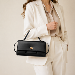 Smooth Leather Handle Shoulder Bag