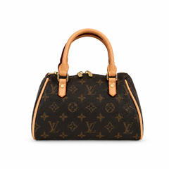 Leather Monogram Boston Bag