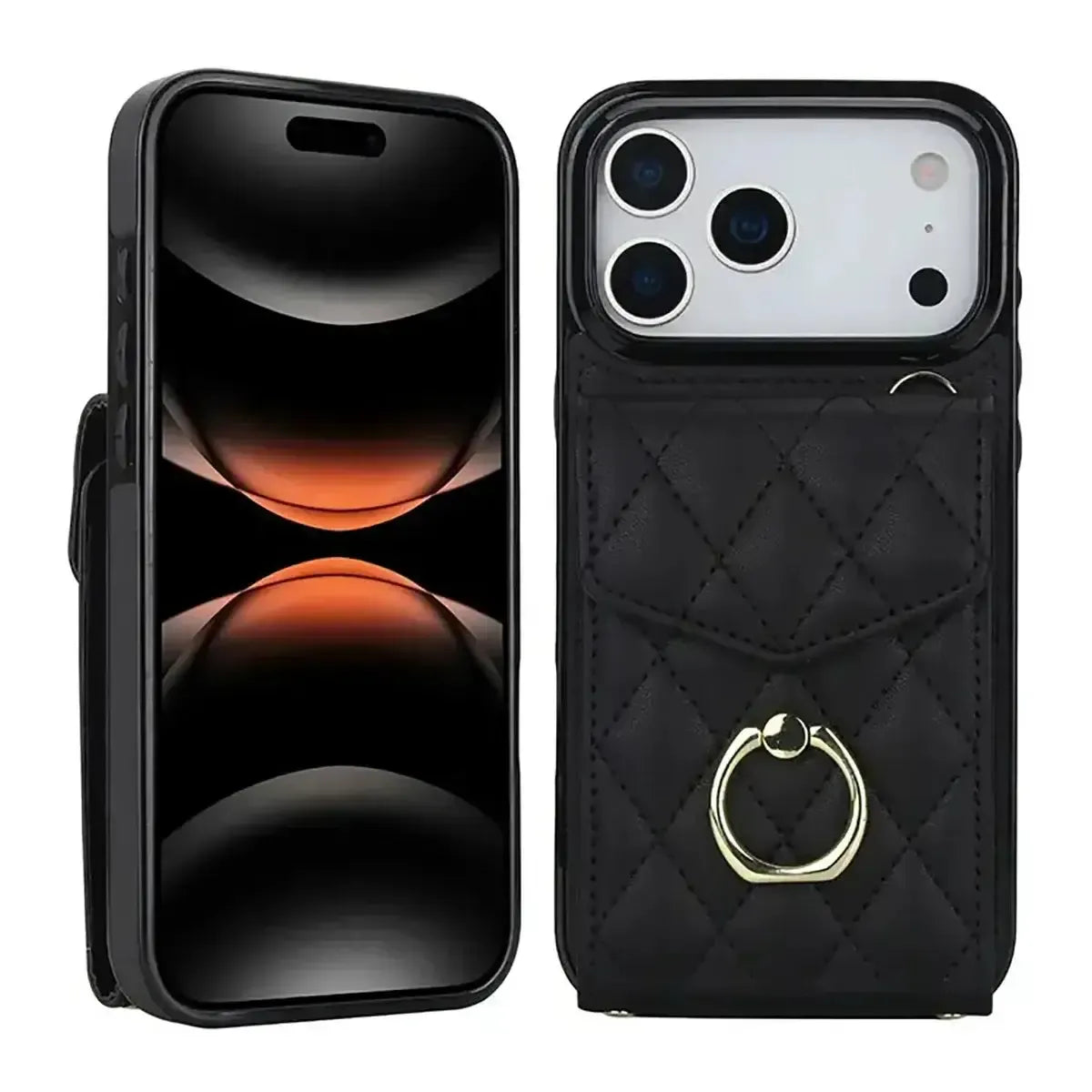 Black iPhone Case with Stand and Lanyard - OK26002
