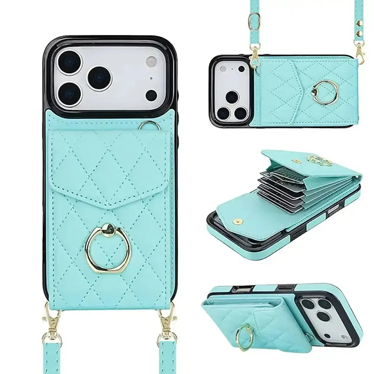 Black iPhone Case with Stand and Lanyard - OK26002