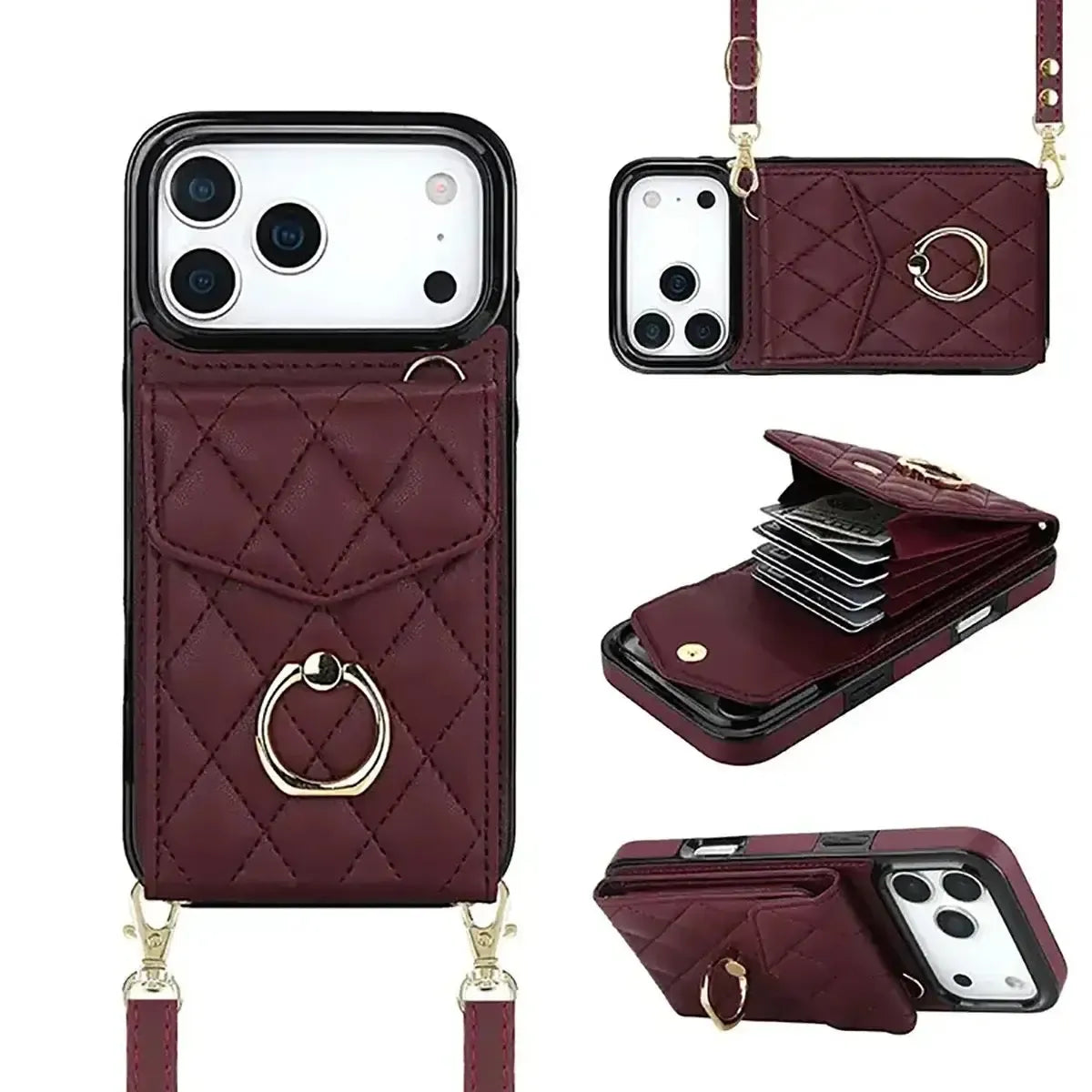 Black iPhone Case with Stand and Lanyard - OK26002