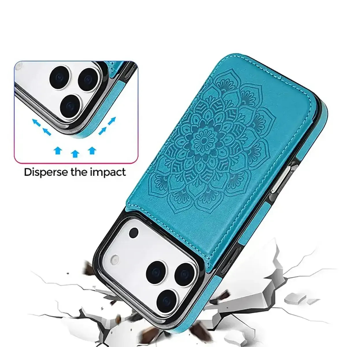 Blue iPhone Case with Wallet - OK26005