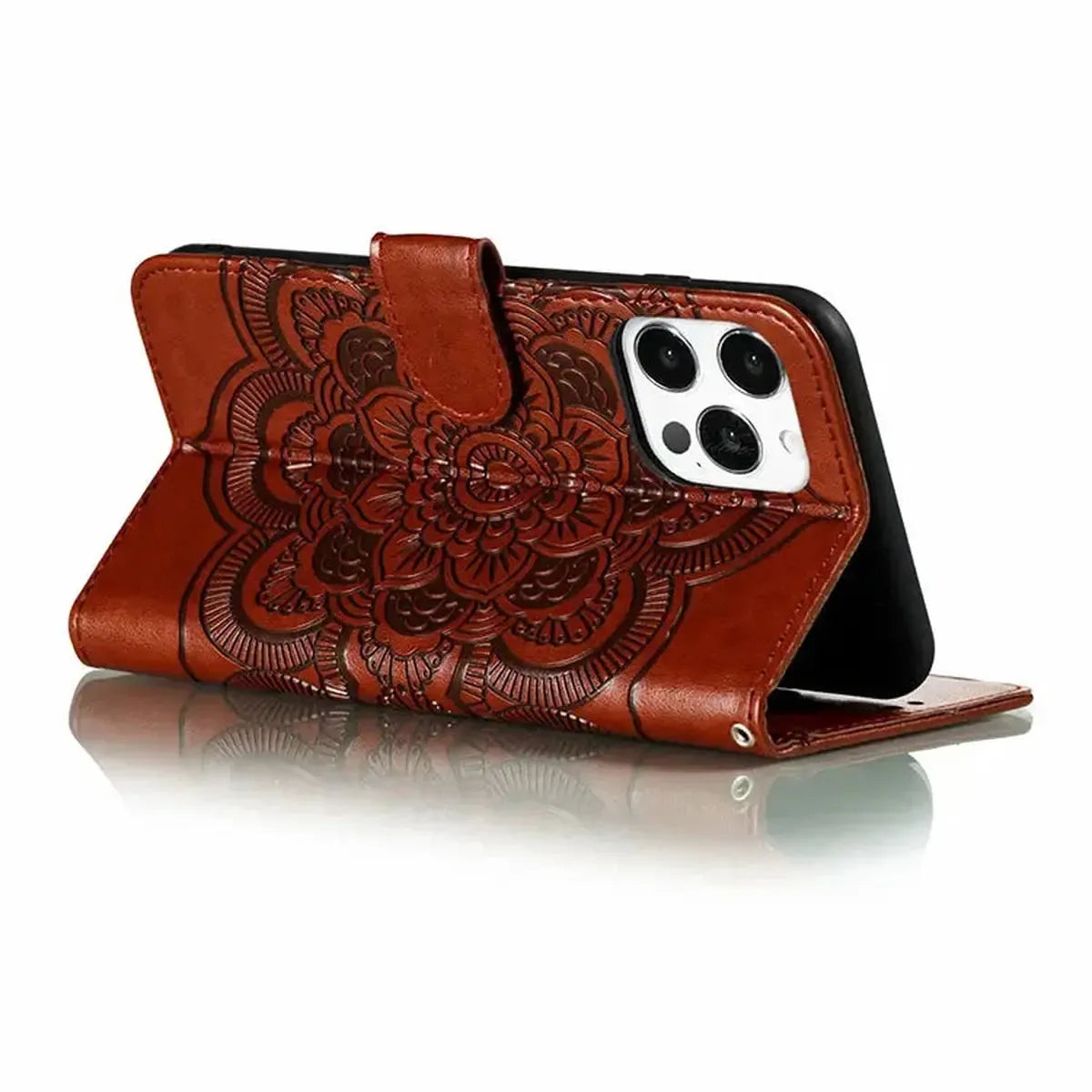 Brown iPhone Case with Folding Wallet - OK26007