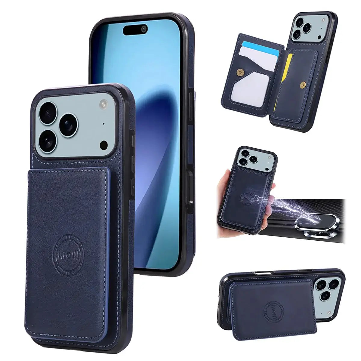 Brown iPhone Case with Magnetic Card Holder - OK260012