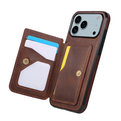 Brown iPhone Case with Magnetic Card Holder - OK260012