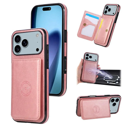 Brown iPhone Case with Magnetic Card Holder - OK260012