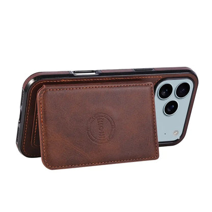Brown iPhone Case with Magnetic Card Holder - OK260012