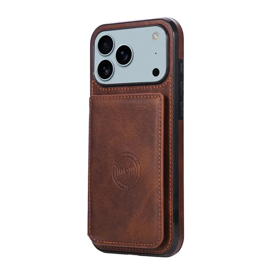 Brown iPhone Case with Magnetic Card Holder - OK260012