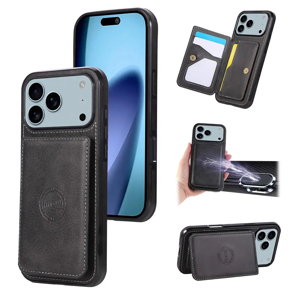 Brown iPhone Case with Magnetic Card Holder - OK260012