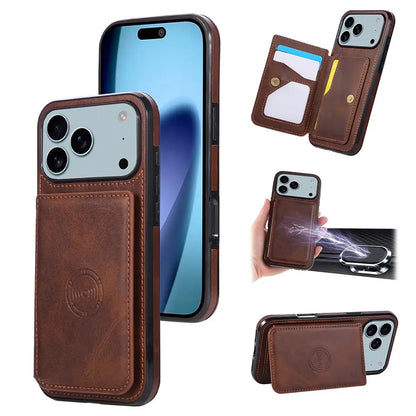 Brown iPhone Case with Magnetic Card Holder - OK260012