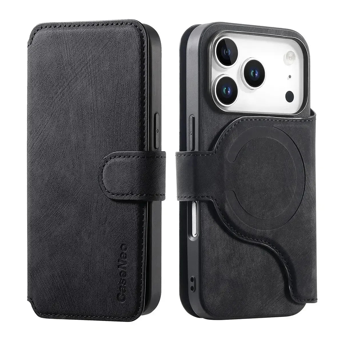 Black iPhone Case with Magnetic Card Holder - OK26001