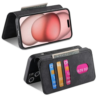 Black iPhone Case with Magnetic Card Holder - OK26001