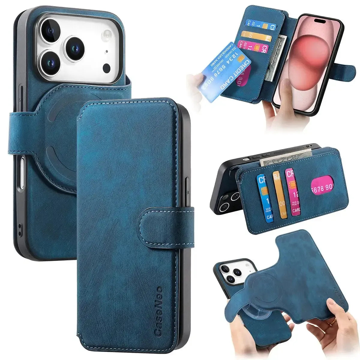 Black iPhone Case with Magnetic Card Holder - OK26001