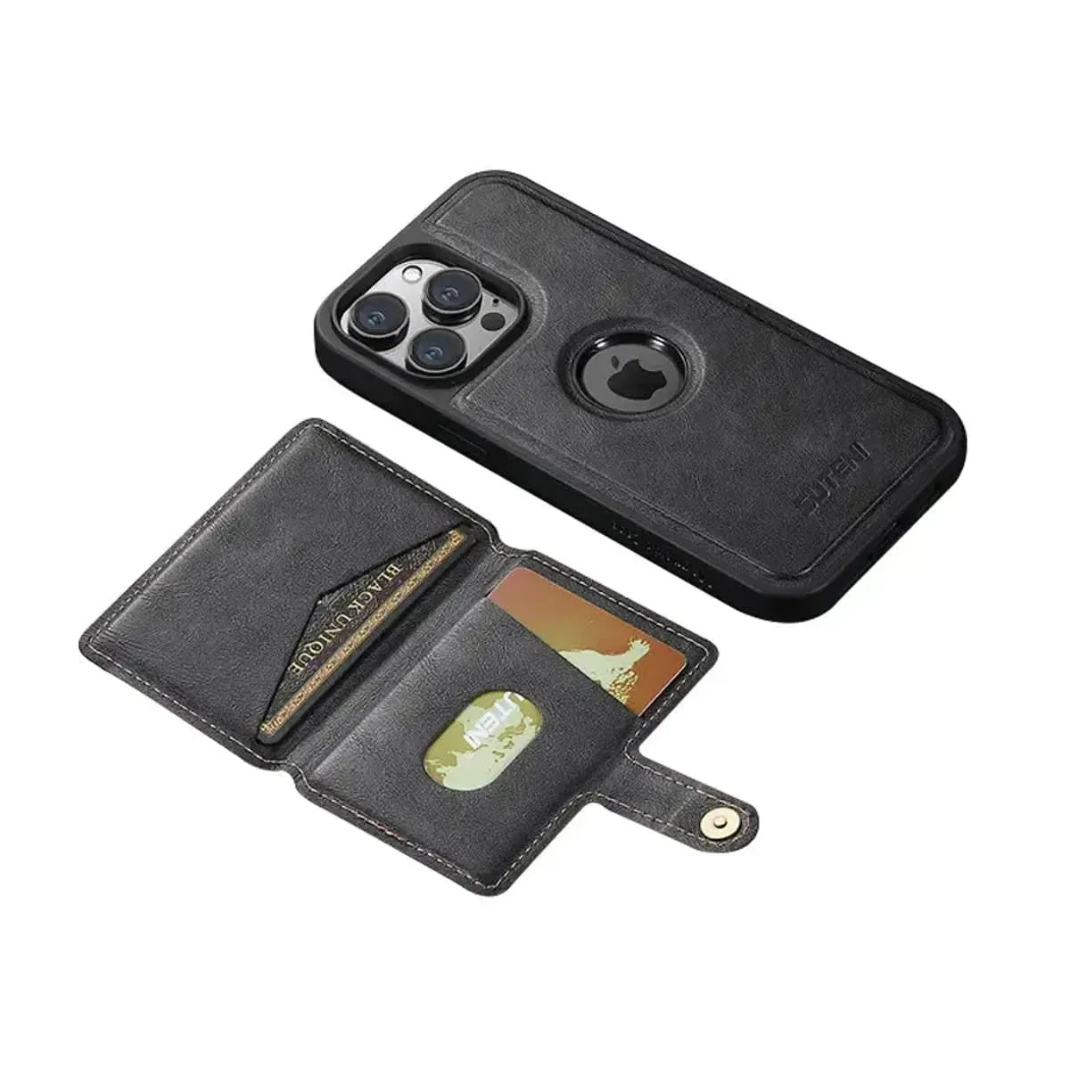 Black iPhone Case with Magnetic Card Holder - OK260018