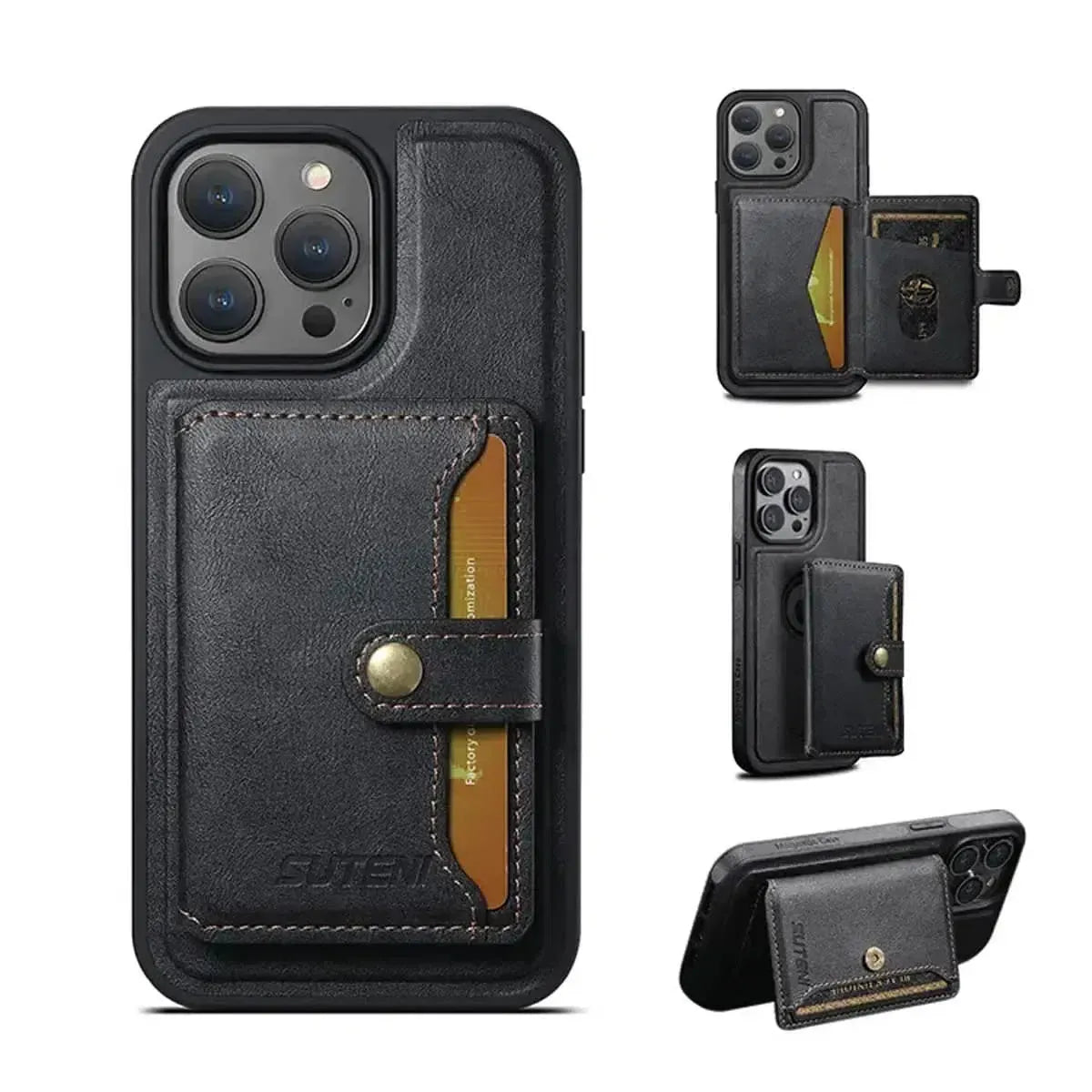 Black iPhone Case with Magnetic Card Holder - OK260018