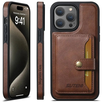 Black iPhone Case with Magnetic Card Holder - OK260018