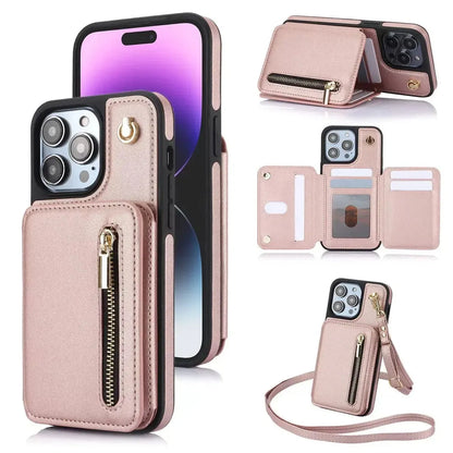 Light Purple iPhone Case with Wallet and Lanyard - OK26006