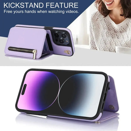 Light Purple iPhone Case with Wallet and Lanyard - OK26006