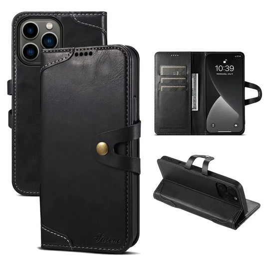 Black Flip Wallet iPhone Case - OK260015