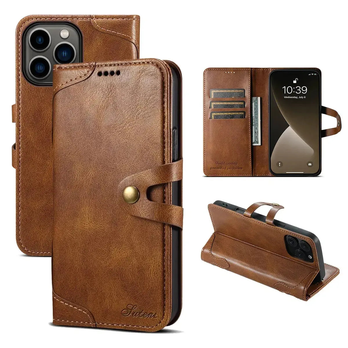Black Flip Wallet iPhone Case - OK260015