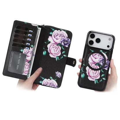 Black iPhone Case with Folding Wallet and Lanyard - OK26008