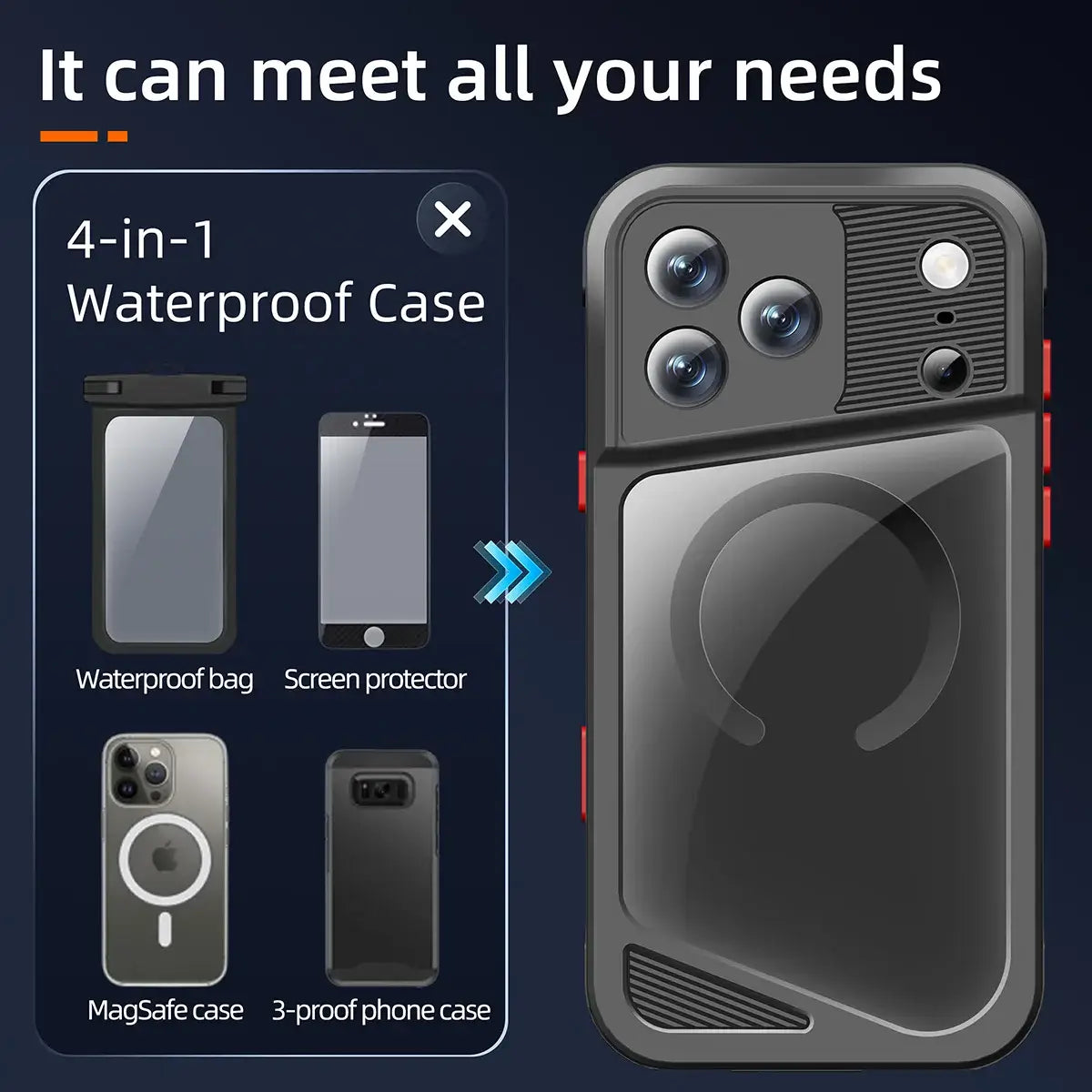 Black Rugged Protective iPhone Case - OK260021